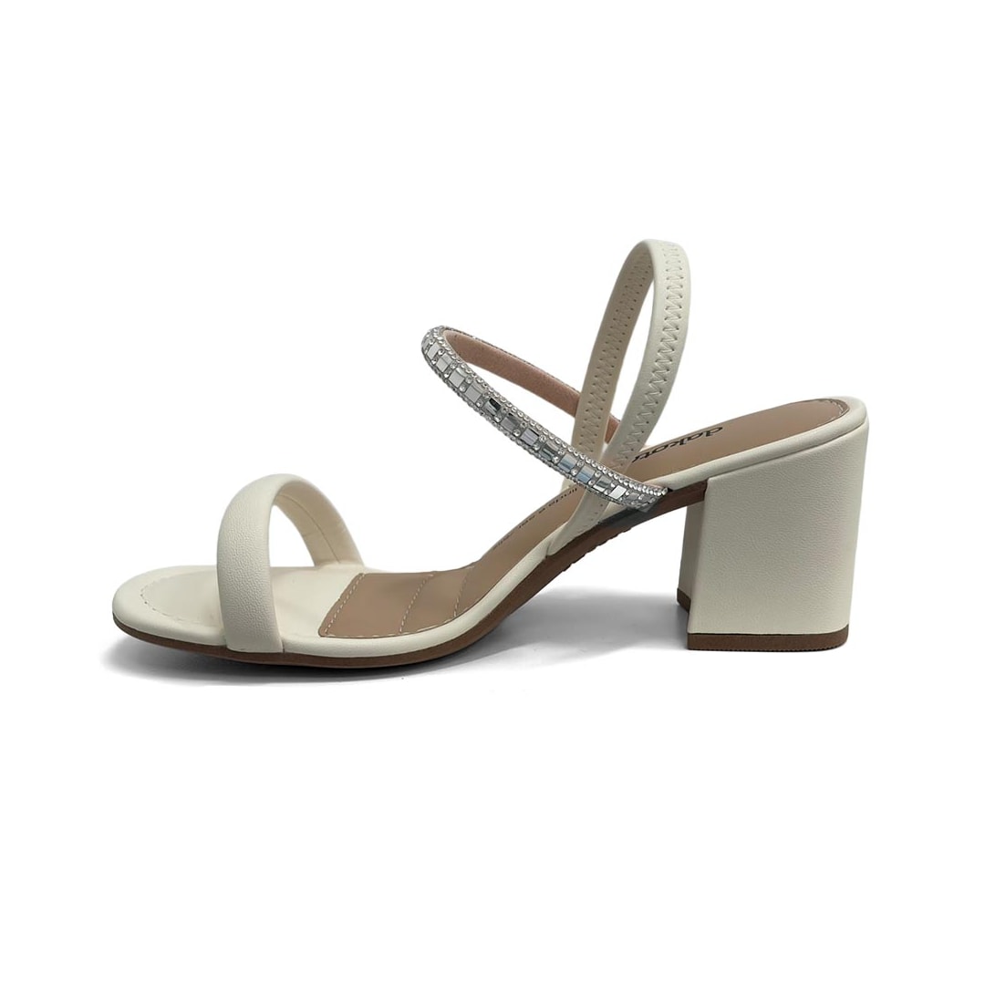 Sandália Dakota Salto Bloco Bege Y9962 Off White
