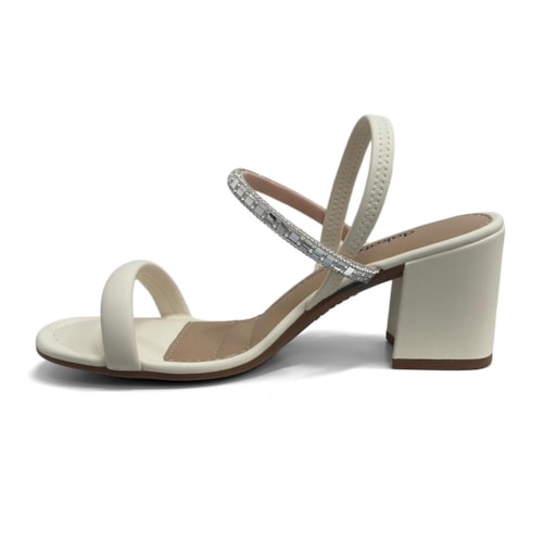 Detalhe - Sandália Dakota Salto Bloco Bege Y9962 Off White