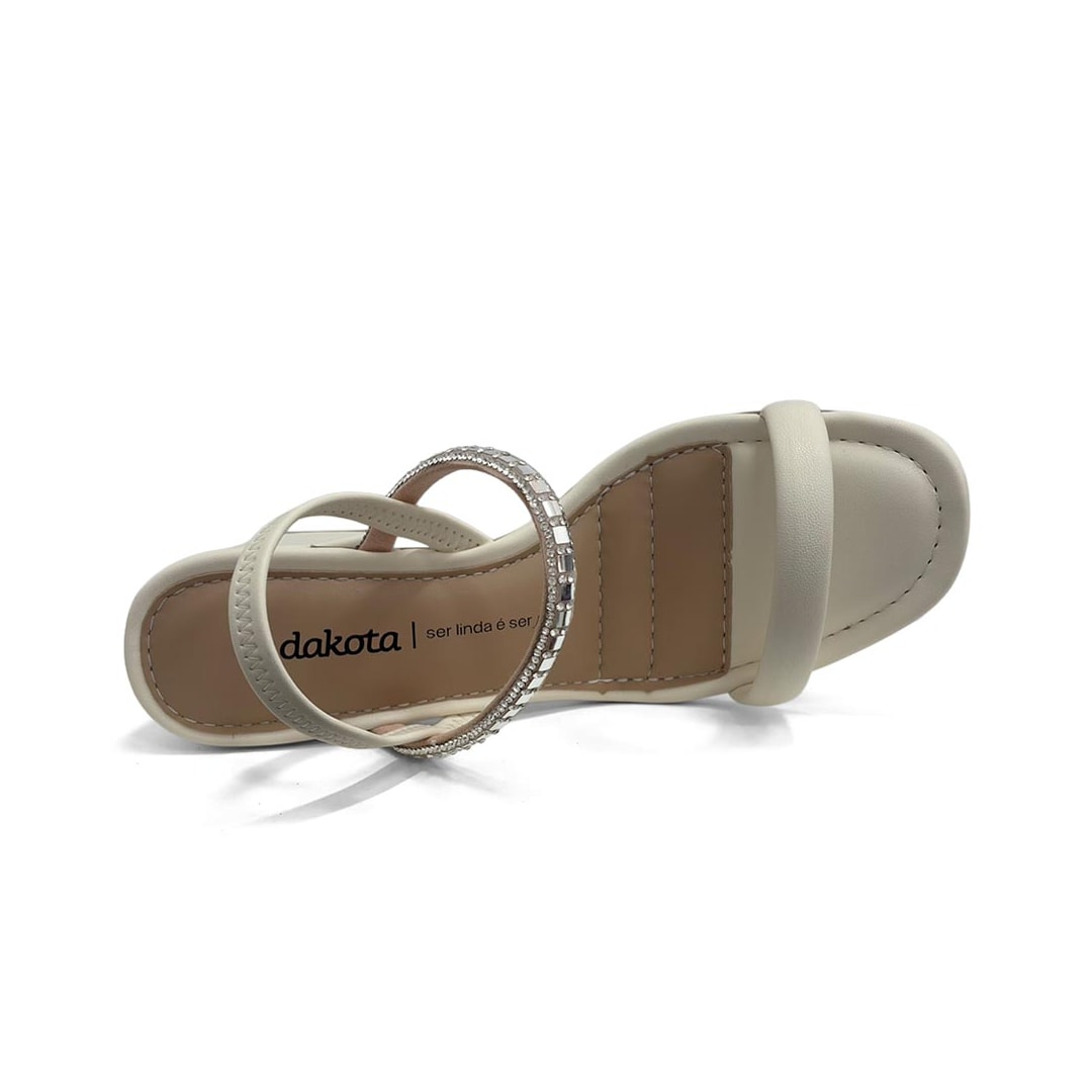 Sandália Dakota Salto Bloco Bege Y9962 Off White Sandália Dakota Salto Bloco Bege Y9962 Off White