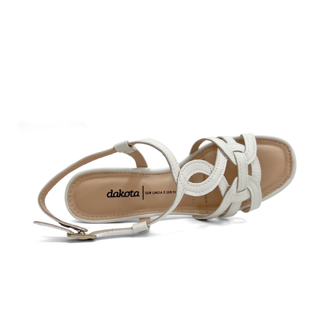 Sandália Dakota Salto Bloco Db111 White Sandália Dakota Salto Bloco Db111 White