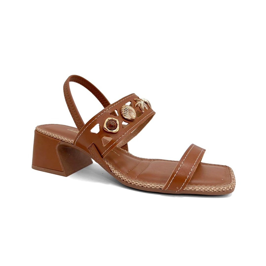 Sandália Dakota Salto Bloco Db231 Caramelo