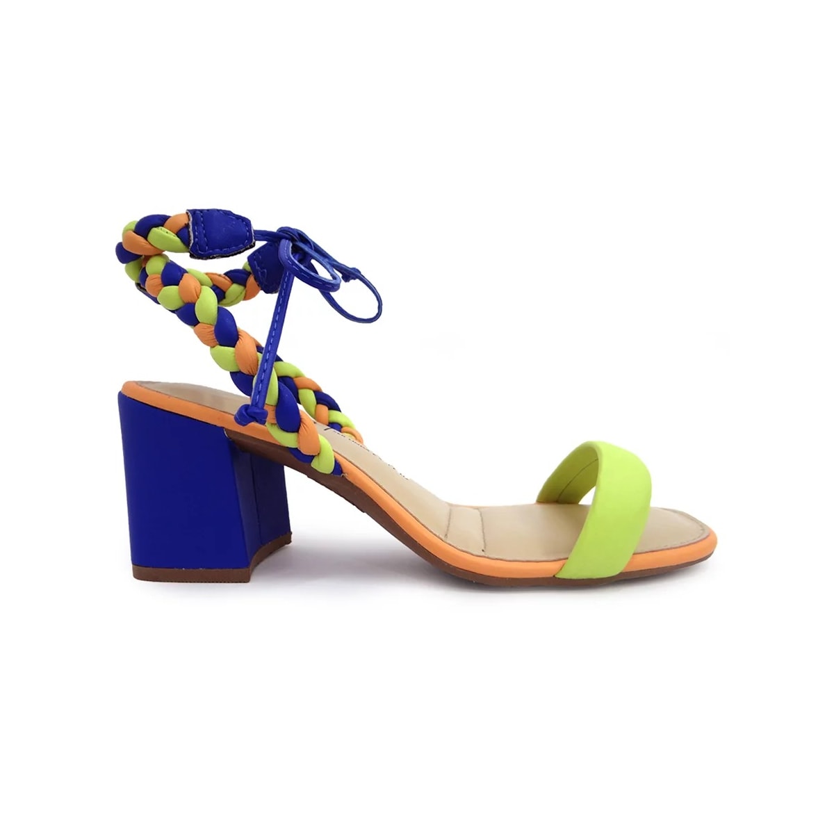 Sandália Dakota Salto Bloco Medio Y0443 Lima/Azul/Tangerina Sandália Dakota Salto Bloco Medio Y0443 Lima/Azul/Tangerina