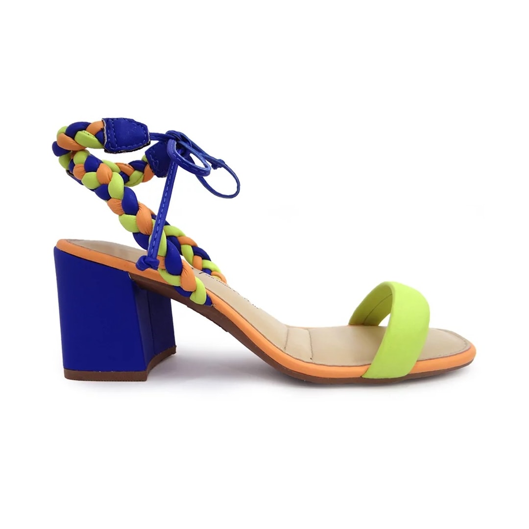 Sandália Dakota Salto Bloco Medio Y0443 Lima/Azul/Tangerina Sandália Dakota Salto Bloco Medio Y0443 Lima/Azul/Tangerina