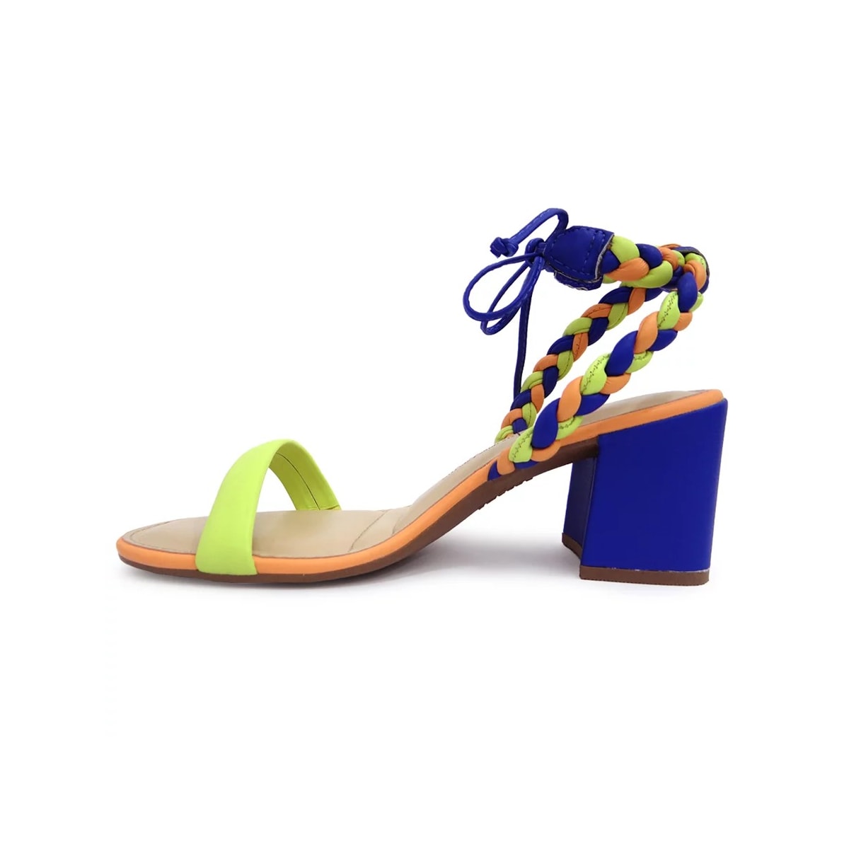 Sandália Dakota Salto Bloco Medio Y0443 Lima/Azul/Tangerina Sandália Dakota Salto Bloco Medio Y0443 Lima/Azul/Tangerina