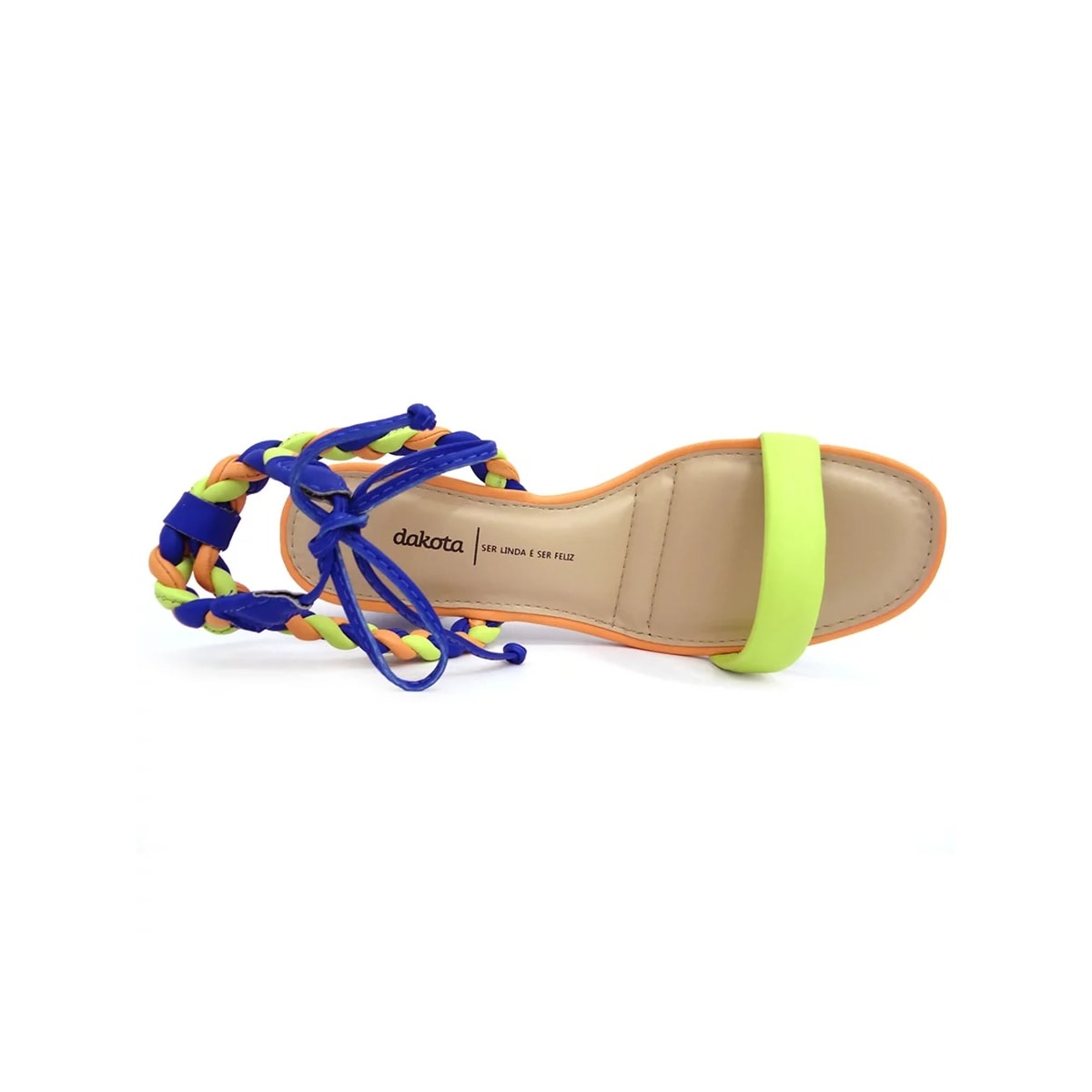 Sandália Dakota Salto Bloco Medio Y0443 Lima/Azul/Tangerina Sandália Dakota Salto Bloco Medio Y0443 Lima/Azul/Tangerina