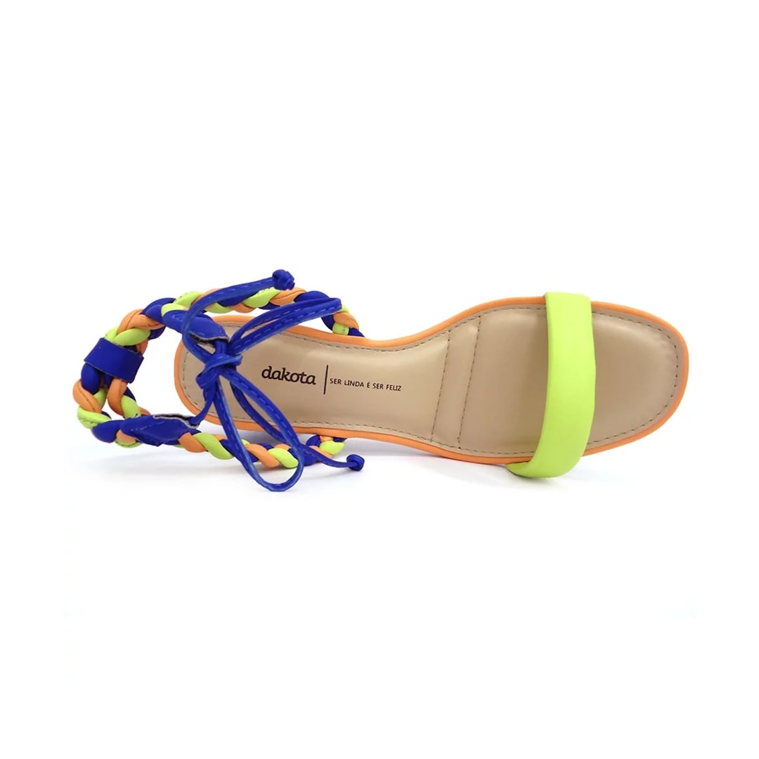 Sandália Dakota Salto Bloco Medio Y0443 Lima/Azul/Tangerina Sandália Dakota Salto Bloco Medio Y0443 Lima/Azul/Tangerina