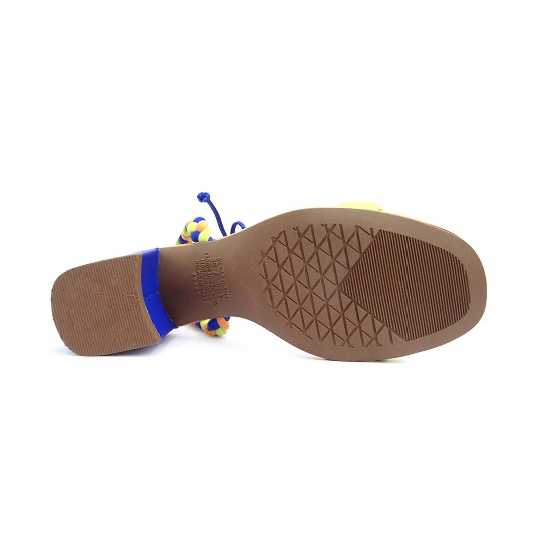 Sandália Dakota Salto Bloco Medio Y0443 Lima/Azul/Tangerina Sandália Dakota Salto Bloco Medio Y0443 Lima/Azul/Tangerina