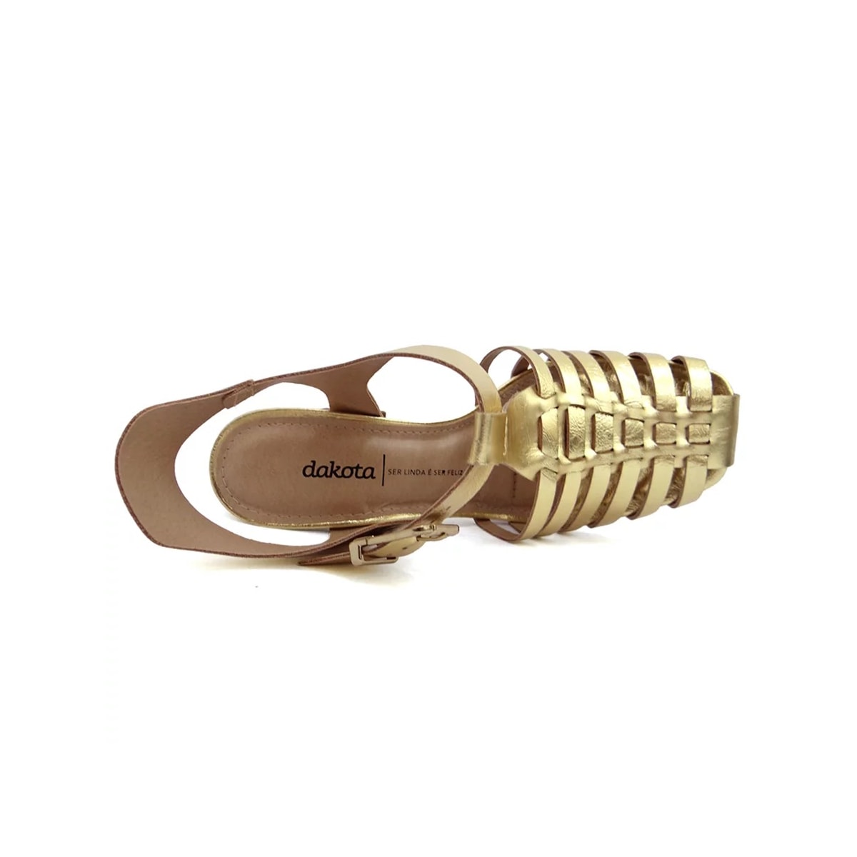 Sandália Dakota Salto Bloco Y0561 Ouro Sandália Dakota Salto Bloco Y0561 Ouro
