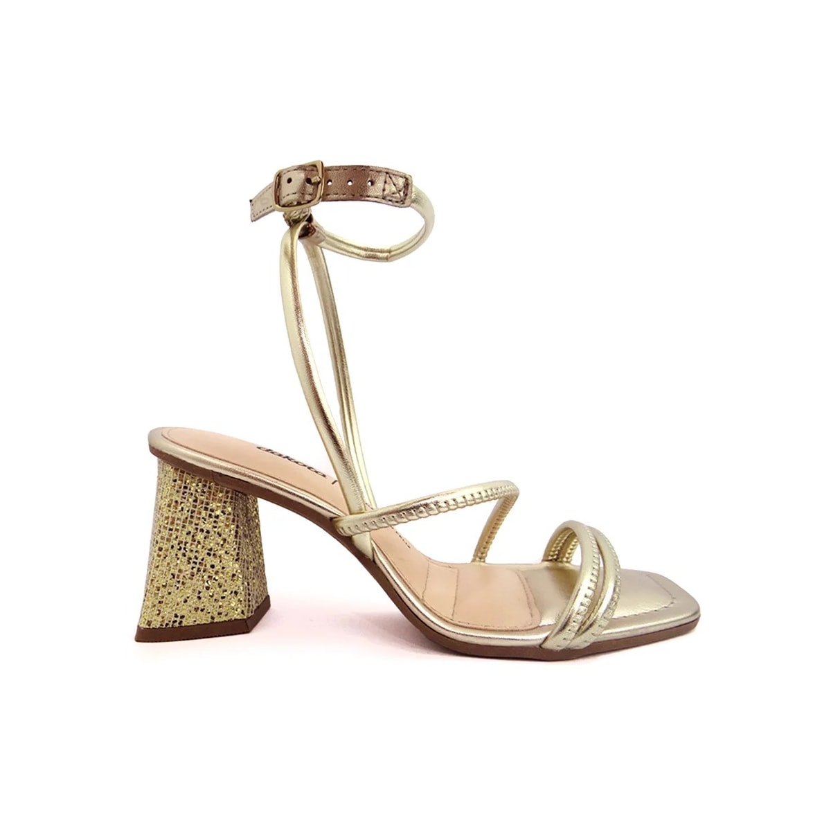 Sandália Dakota Salto Bloco Y0982 Metal Champagner Sandália Dakota Salto Bloco Y0982 Metal Champagner