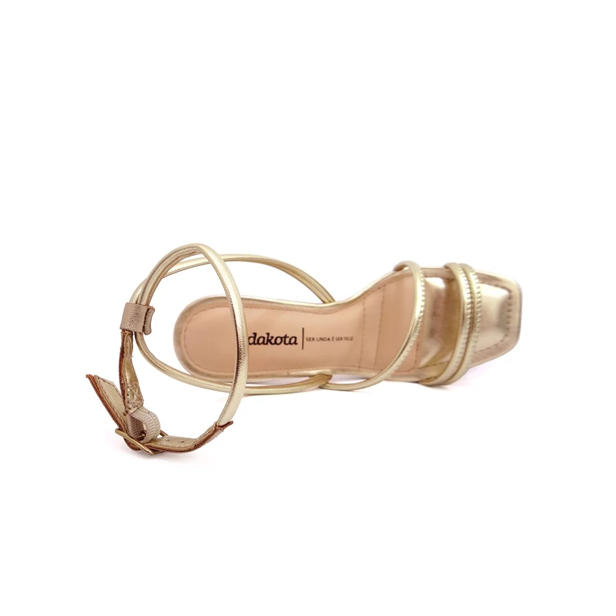 Sandália Dakota Salto Bloco Y0982 Metal Champagner Sandália Dakota Salto Bloco Y0982 Metal Champagner