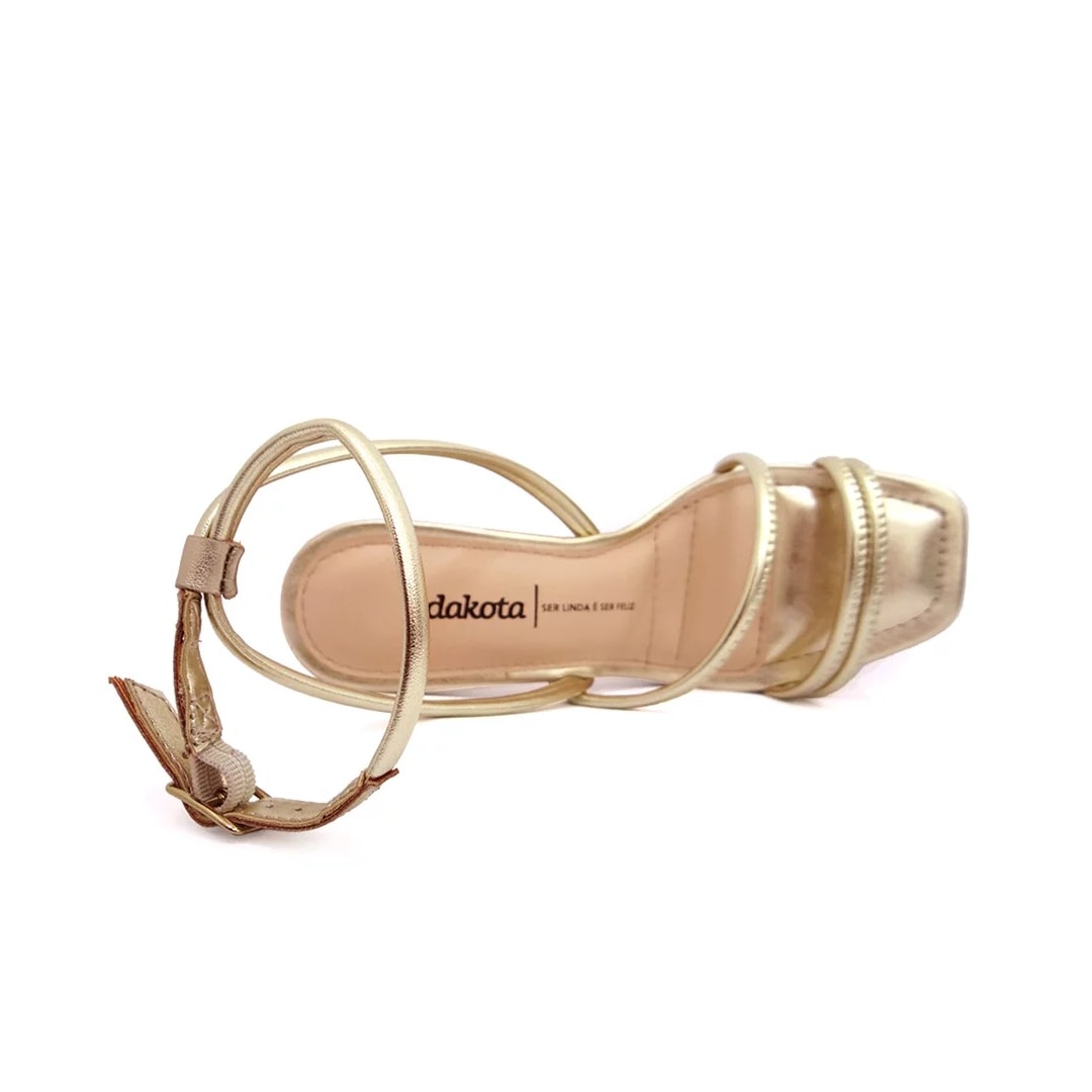 Sandália Dakota Salto Bloco Y0982 Metal Champagner Sandália Dakota Salto Bloco Y0982 Metal Champagner
