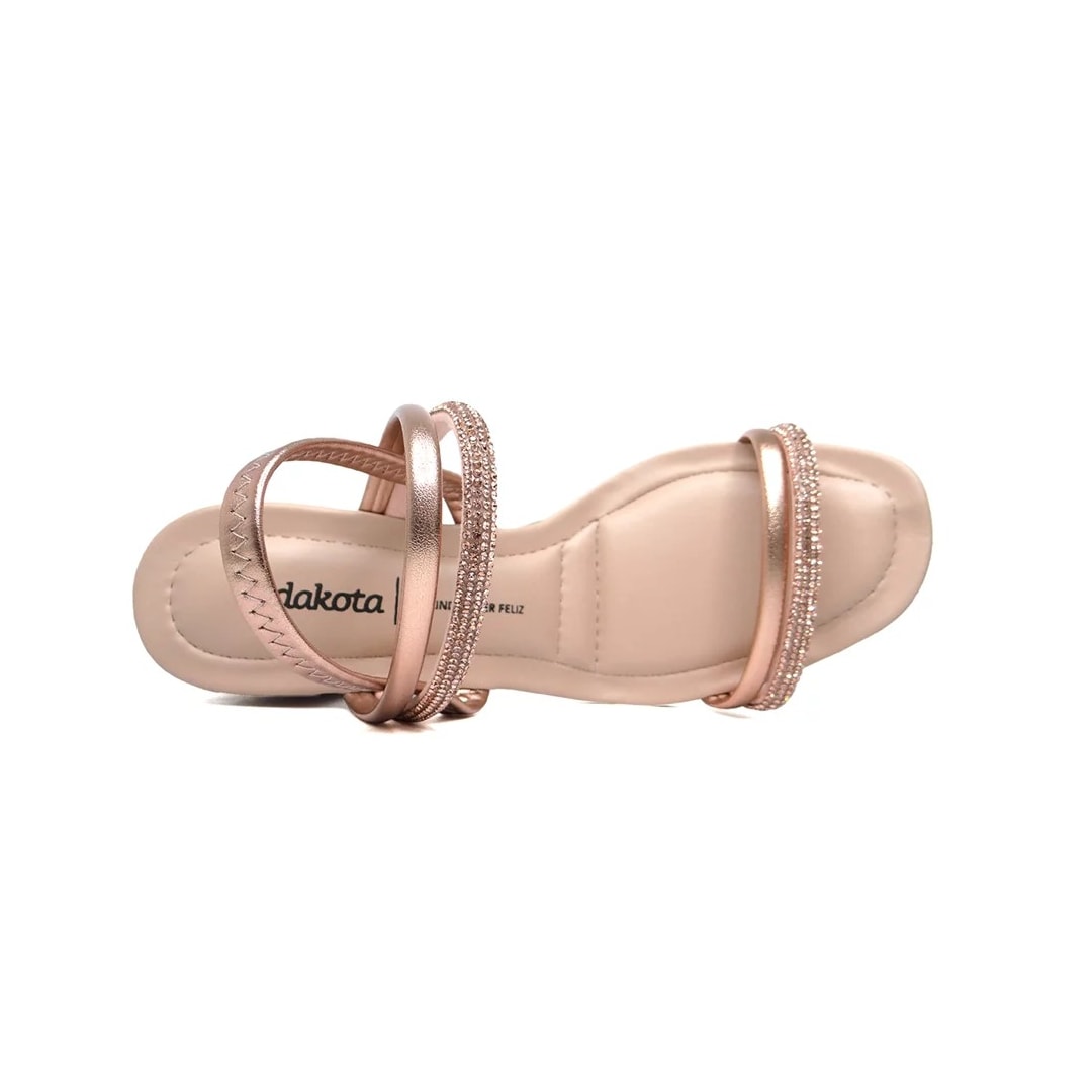 Sandália Dakota Salto Bloco Y6875 Metal Rose Sandália Dakota Salto Bloco Y6875 Metal Rose