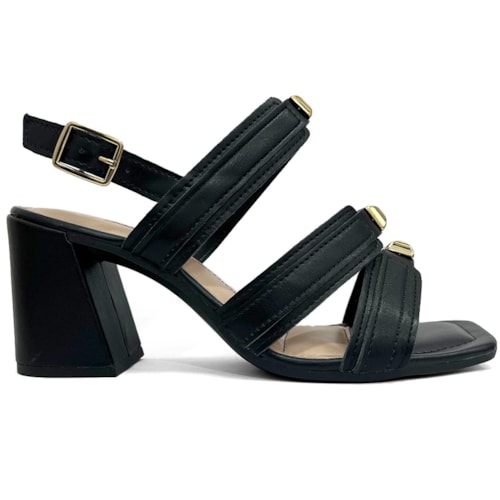Detalhe - Sandália Dakota Salto Bloco Y7298 Preto