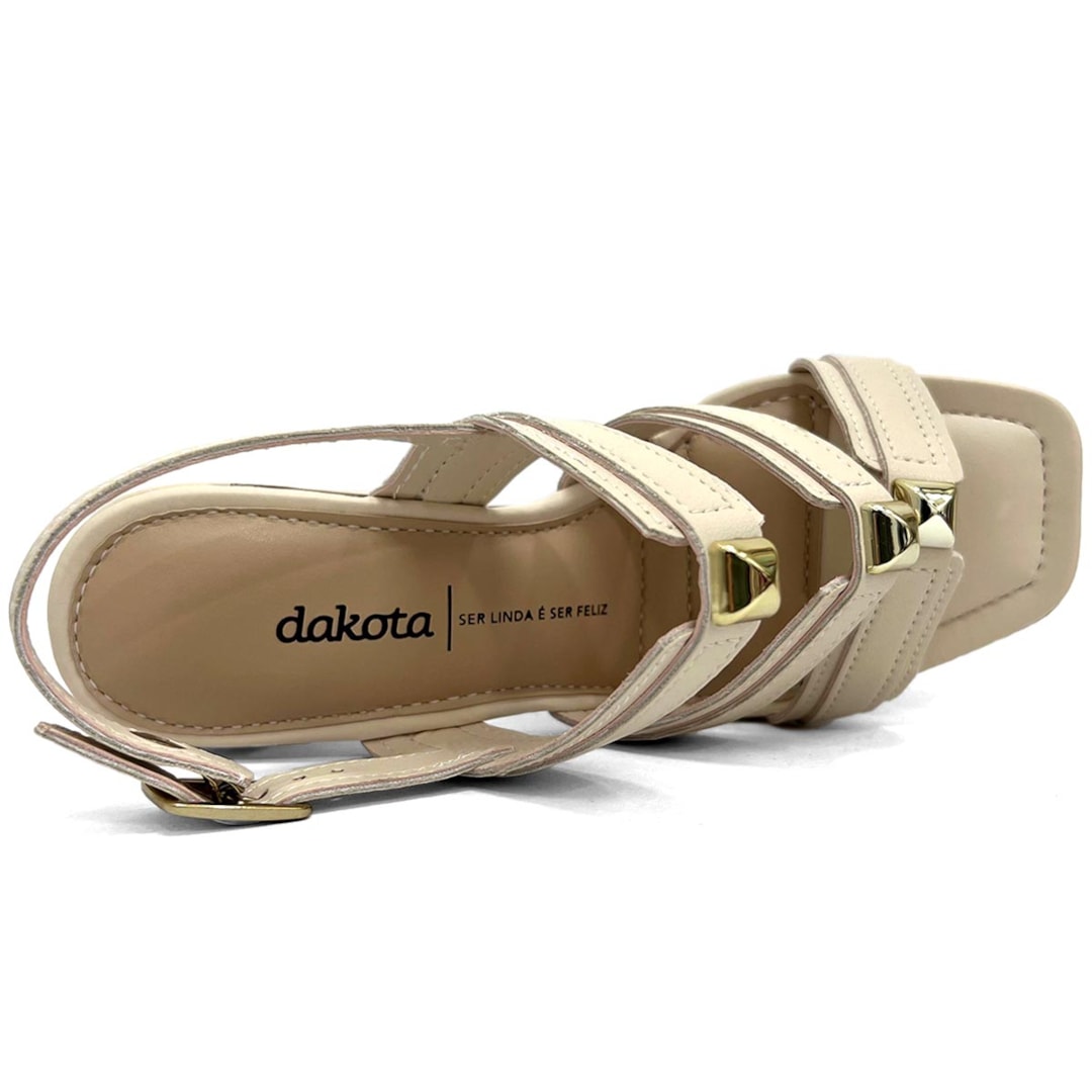 Sandália Dakota Salto Bloco Y7298 Tule