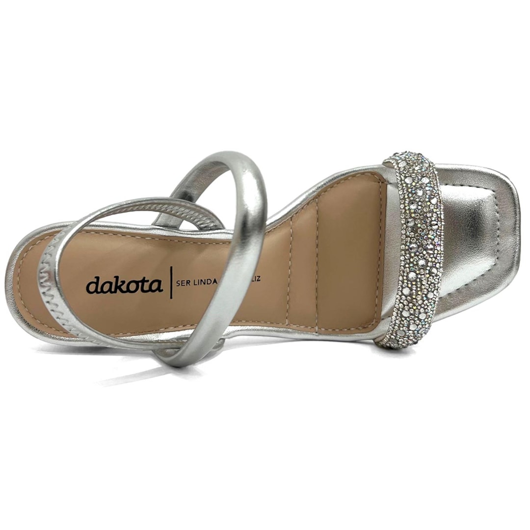 Sandália Dakota Salto Bloco Y7641 Prata