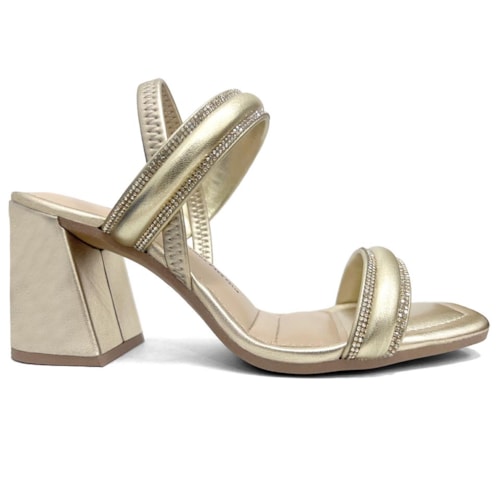 Detalhe - Sandália Dakota Salto Bloco Y8361 Champagne