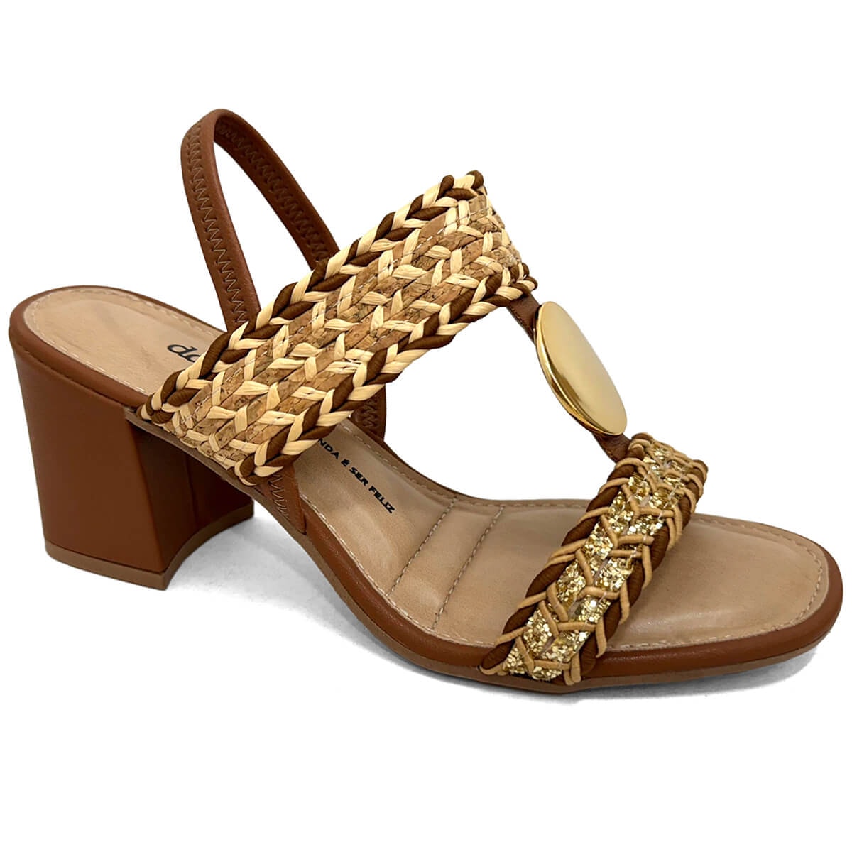 Sandália Dakota Salto Bloco Y8471 Natural Sandália Dakota Salto Bloco Y8471 Natural