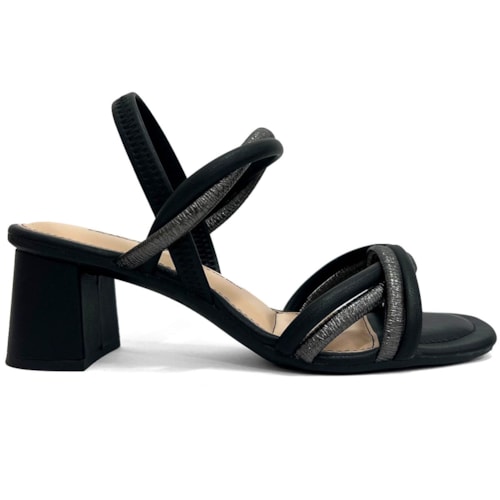 Detalhe - Sandália Dakota Salto Bloco Y8721 Preto