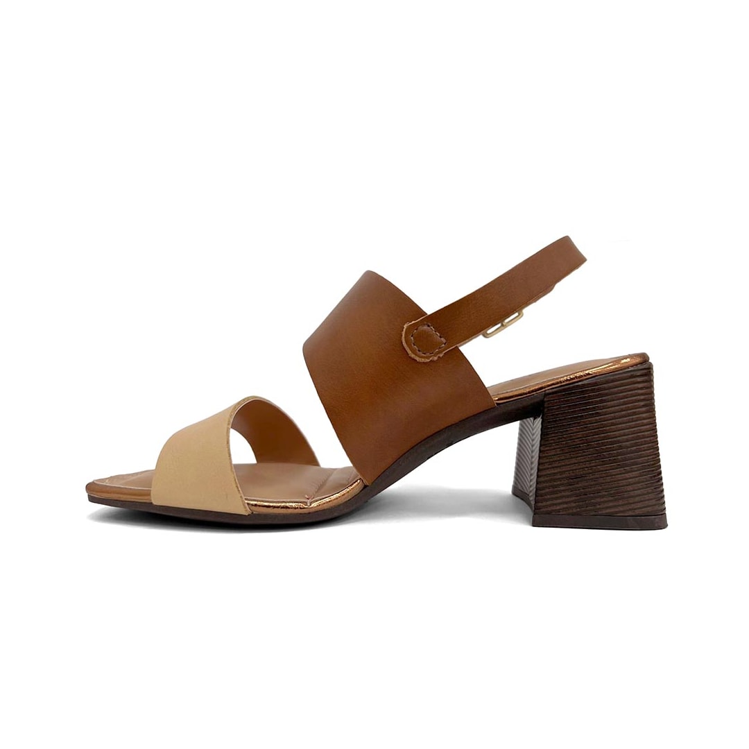 Sandália Dakota Salto Bloco Y9192 Granola