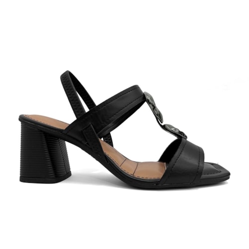 Detalhe - Sandália Dakota Salto Bloco Y9769 Preto