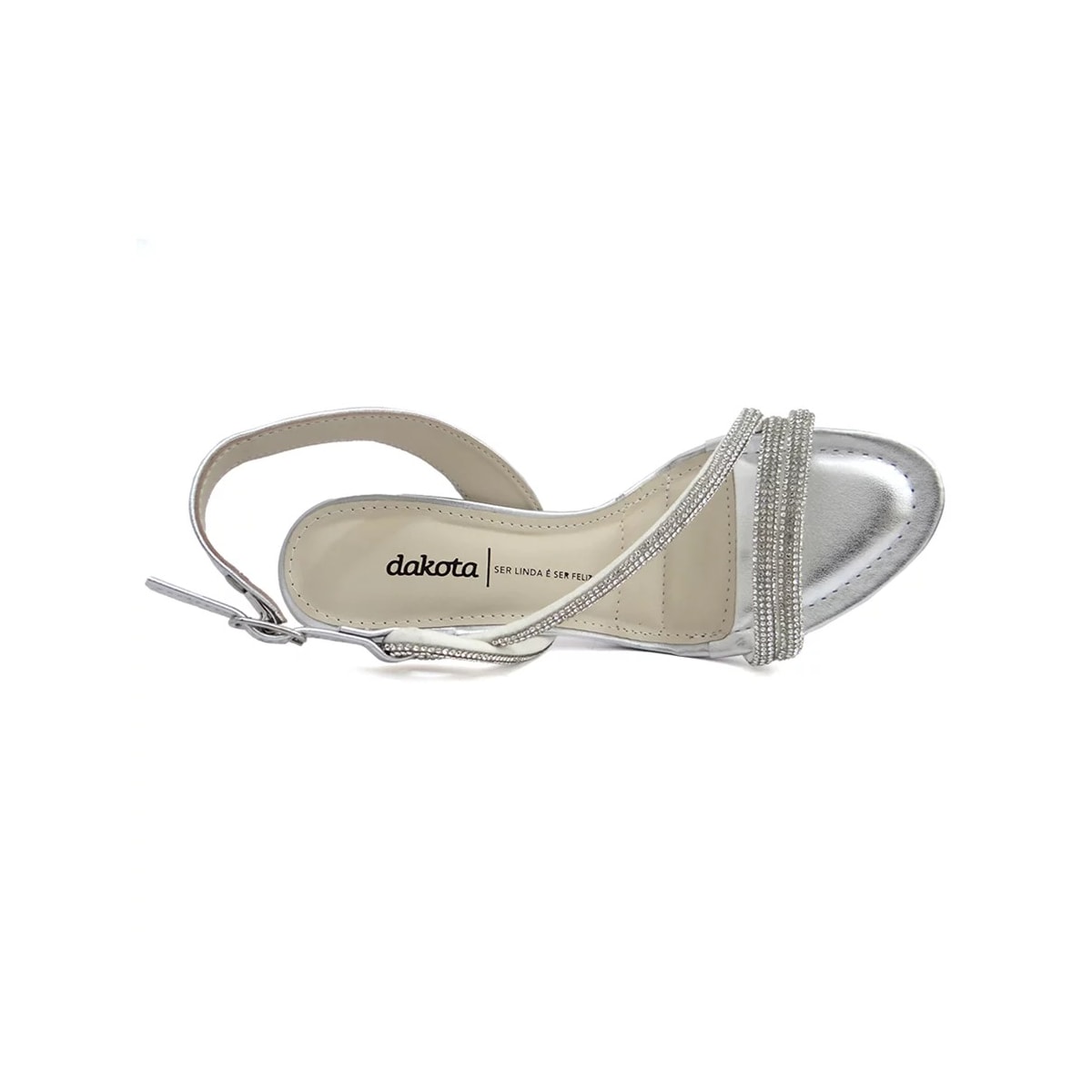 Sandália Dakota Salto Fino Y0632 Cristal/Metal Prata Sandália Dakota Salto Fino Y0632 Cristal/Metal Prata