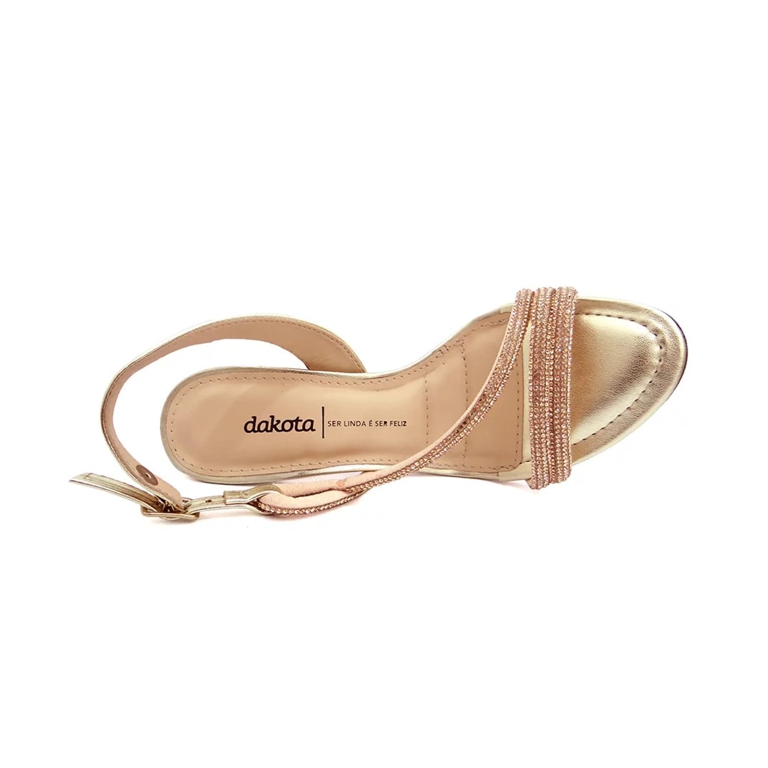 Sandália Dakota Salto Fino Y0632 Rose/Metal Champagne Sandália Dakota Salto Fino Y0632 Rose/Metal Champagne