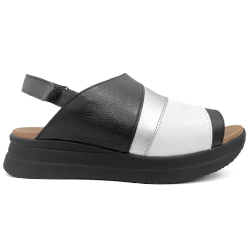 Detalhe - Sandália De Couro Anatômica Opananken 65112 Preto