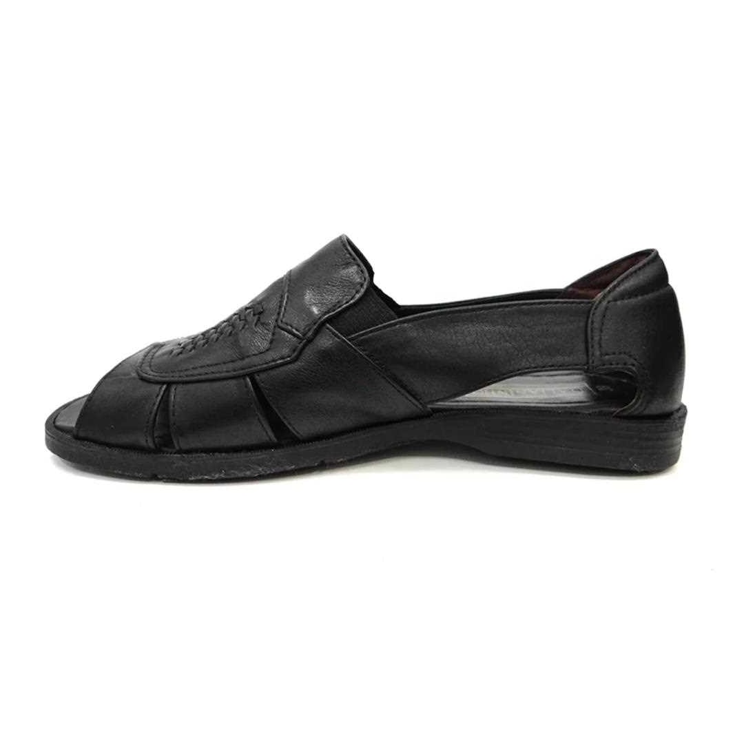 Sandália De Couro Legitimo -Italianinho Preto Sandália De Couro Legitimo -Italianinho Preto