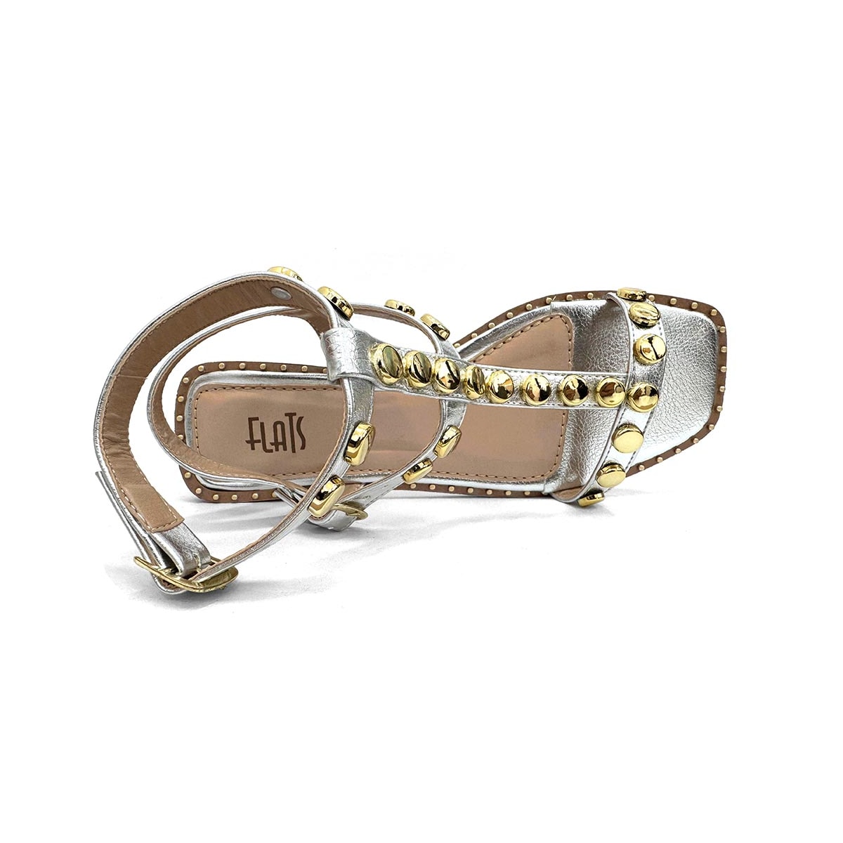 Sandália Flats Rasteira 3/521 Prata Sandália Flats Rasteira 3/521 Prata