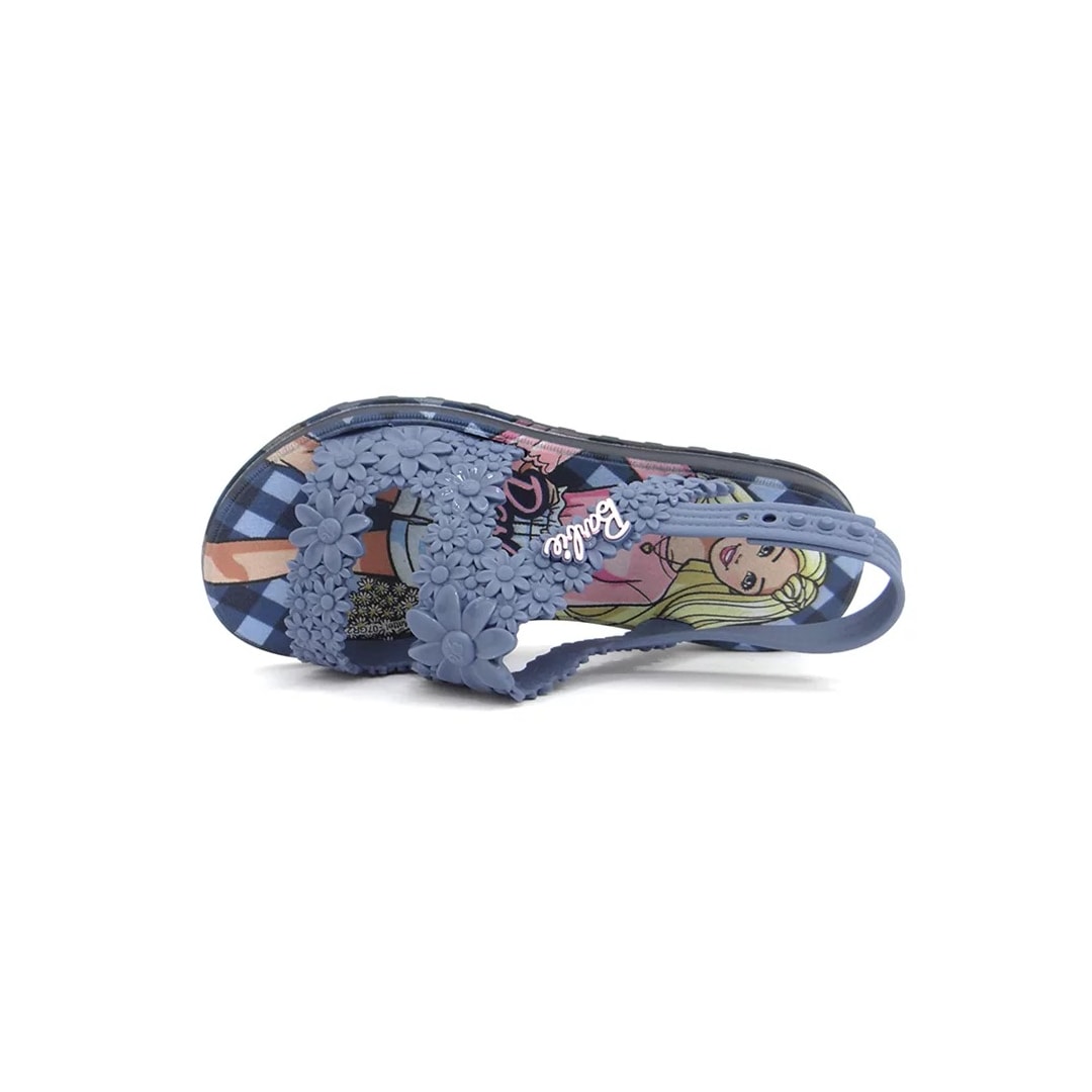 Sandália Grendene Barbie Flowers Bag 22749 Azul/Rosa