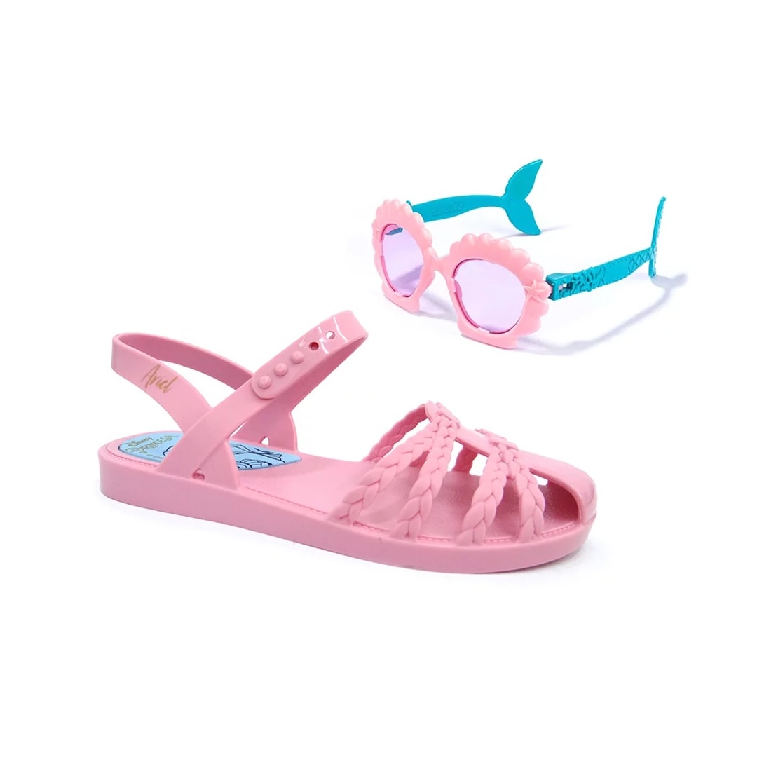 Sandália Grendene  Disney Princesas Fun Menina 22486 Rosa/Rosa/Azul