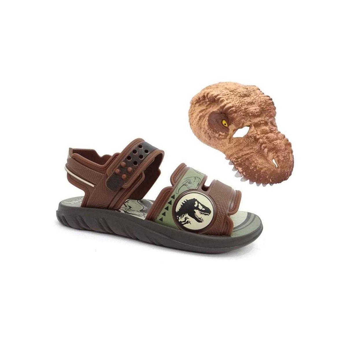 Sandália Grendene Jurassic Park Mask Advent Menino Marrom/Marrom/Verde Sandália Grendene Jurassic Park Mask Advent Menino Marrom/Marrom/Verde