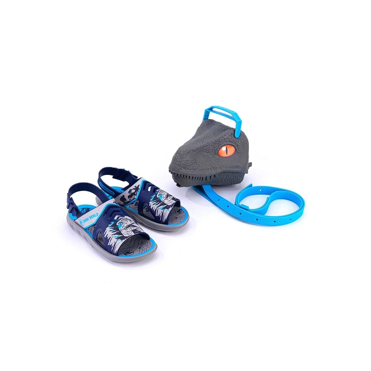 Sandália Grendene Jurassic World Dino Case 22757 Cinza/Azul Sandália Grendene Jurassic World Dino Case 22757 Cinza/Azul
