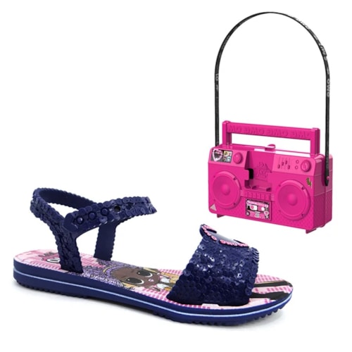 Sandalia Grendene Kids Menina 22495 Azul/Azul/Rosa