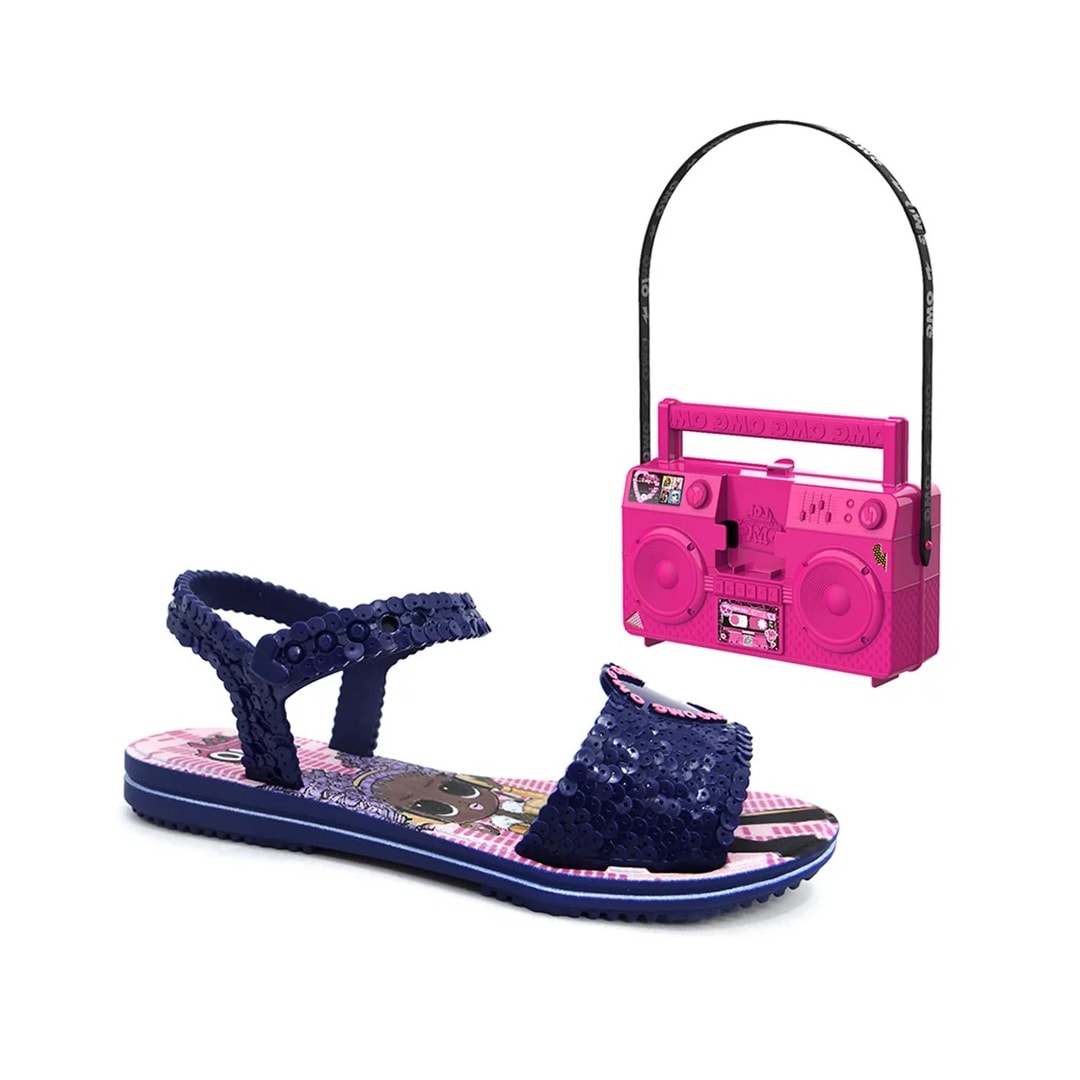 Sandália Grendene Kids Menina 22495 Azul/Azul/Rosa