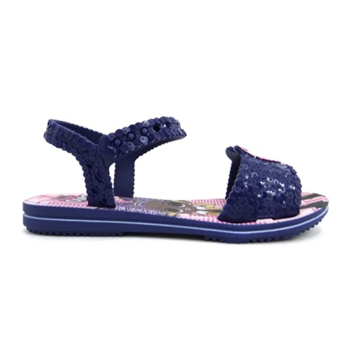 Detalhe - Sandália Grendene Kids Menina 22495 Azul/Azul/Rosa