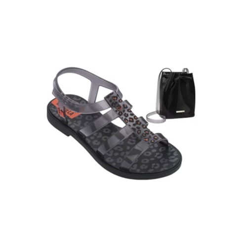 Sandália Grendene Larissa Manoela Trend Bag Preto/Fume