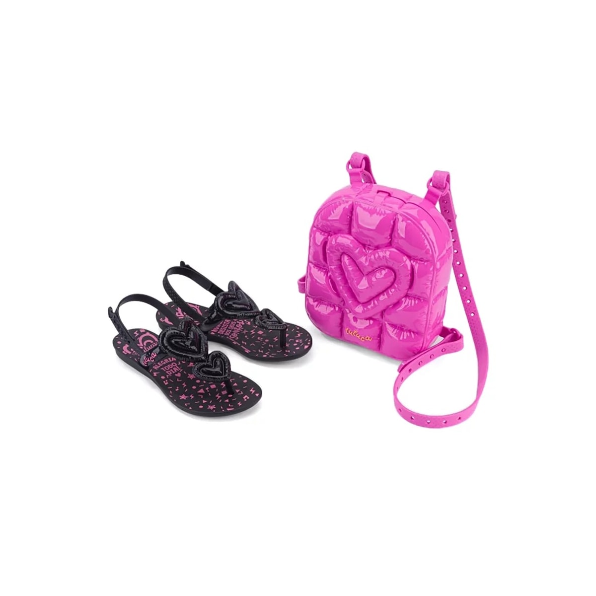 Sandália Grendene Luluca Bubble Bag 22744 Preto/Rosa Sandália Grendene Luluca Bubble Bag 22744 Preto/Rosa