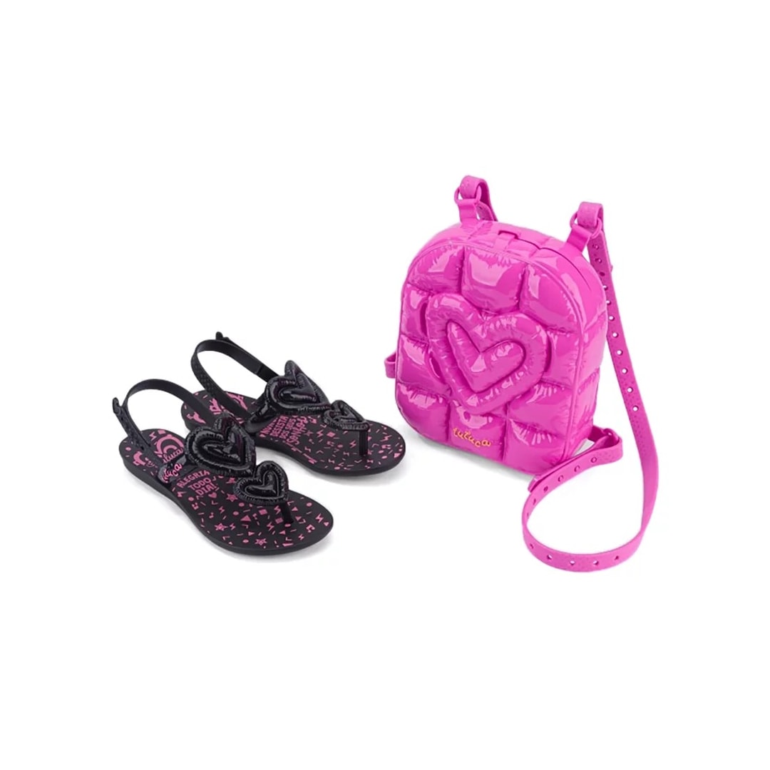 Sandália Grendene Luluca Bubble Bag 22744 Preto/Rosa Sandália Grendene Luluca Bubble Bag 22744 Preto/Rosa