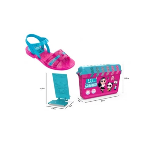Detalhe - Sandália Grendene Luluca Lets Go Menina 22416 Rosa/Azul