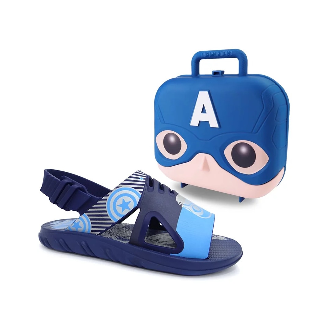 Sandália Grendene Marvel Hero Case Menino 22505 Azul/Azul