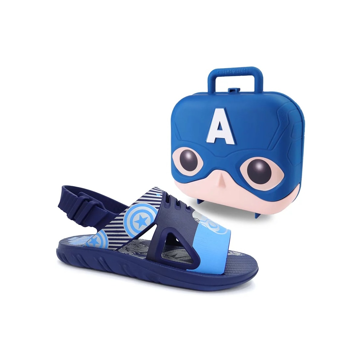 Sandália Grendene Marvel Hero Case Menino 22505 Azul/Azul Sandália Grendene Marvel Hero Case Menino 22505 Azul/Azul