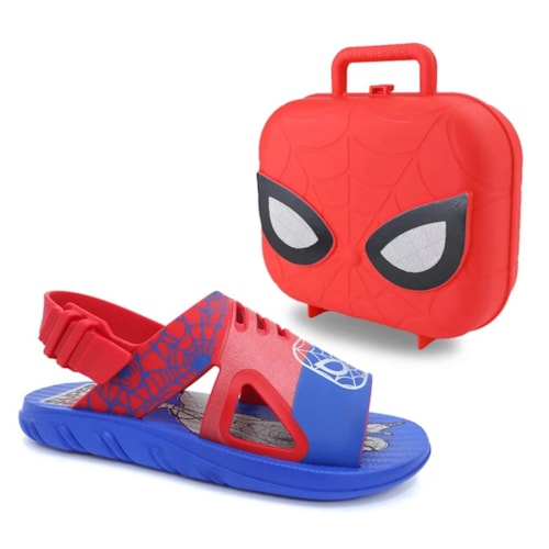 Sandália Grendene Marvel Hero Case Menino 22505 Azul/Vermelho