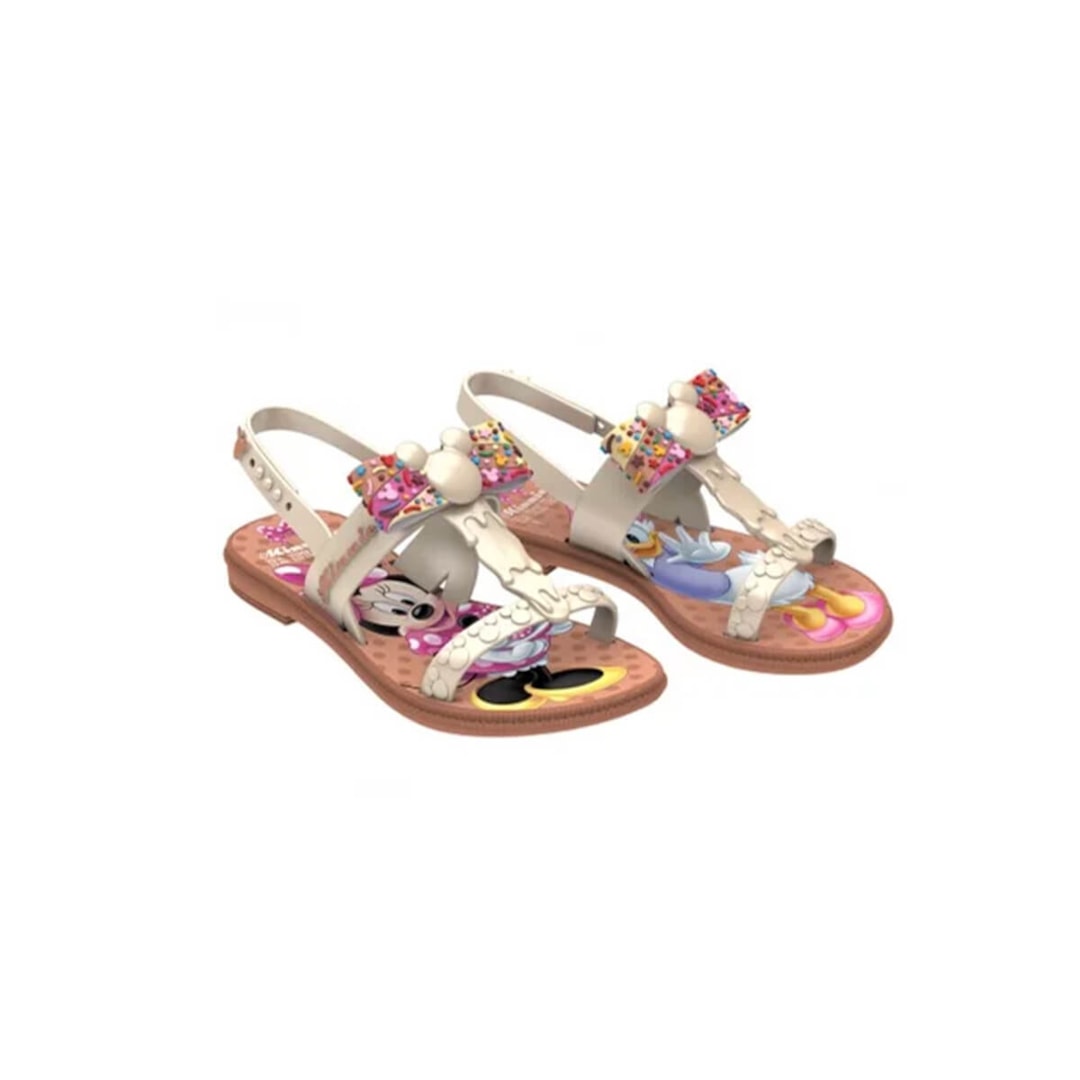 Sandália Grendene Minnie Little Chef Menina 22417 Rosa/Bege