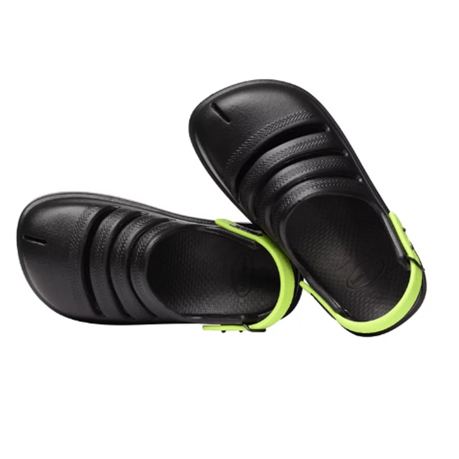 Sandália Havaianas Baby Clog Fc Preto/Verde Limao