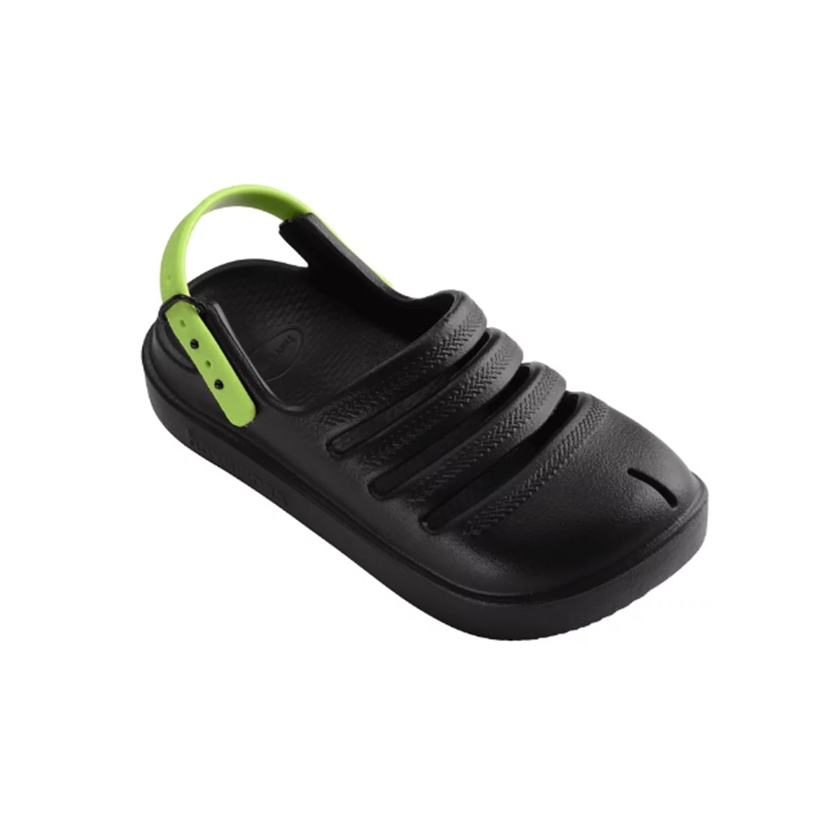 Sandália Havaianas Baby Clog Fc Preto/Verde Limao