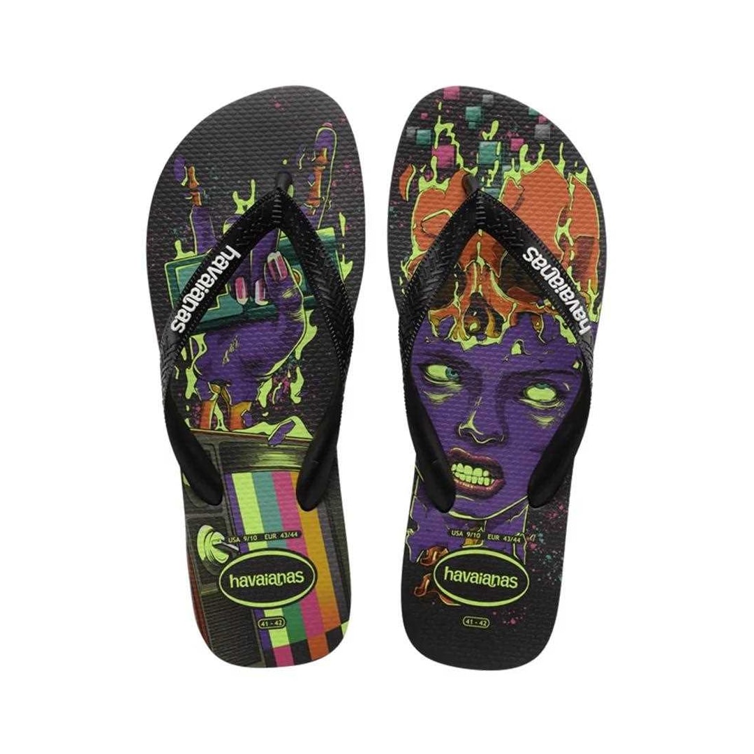 Sandália Havaianas Chinelo 4 Nite Novo Grafite/Preto Sandália Havaianas Chinelo 4 Nite Novo Grafite/Preto