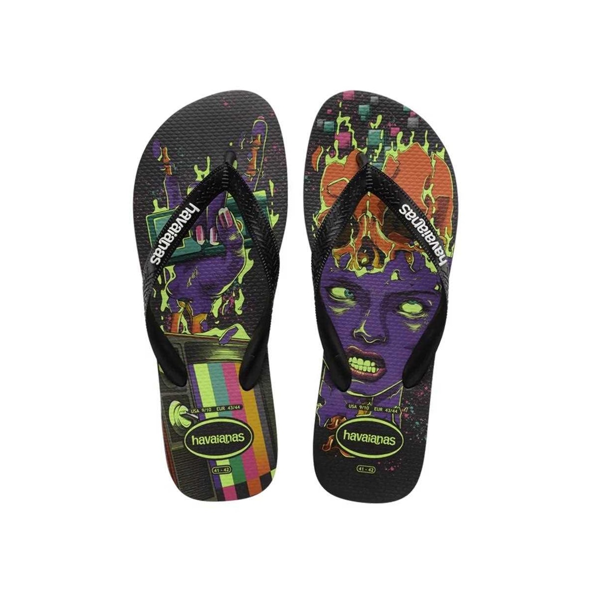 Sandália Havaianas Chinelo 4 Nite Novo Grafite/Preto Sandália Havaianas Chinelo 4 Nite Novo Grafite/Preto
