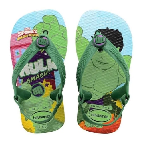 Sandalia Havaianas Chinelo Baby Marvel Branco