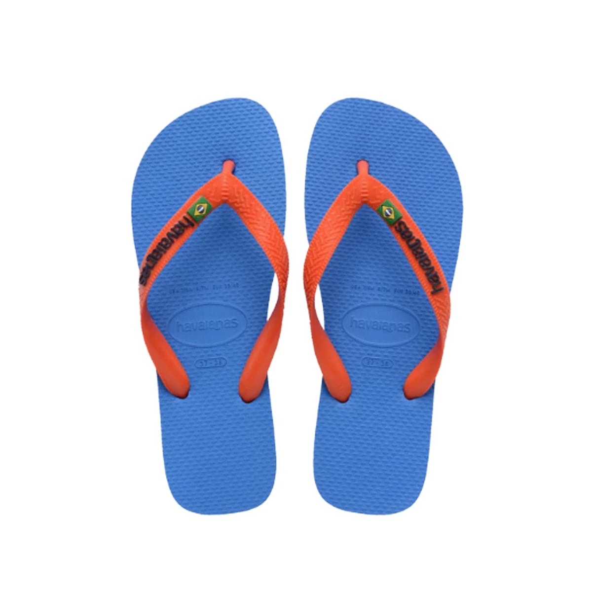 Sandália Havaianas Chinelo Brasil Logo Fc Azul/Laranja Sandália Havaianas Chinelo Brasil Logo Fc Azul/Laranja